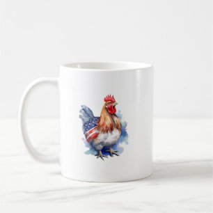 Caneca De Café 4 de julho Mug Galinha Patriótica Mug