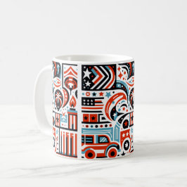 Caneca De Café 4 de julho Padrão Genérico