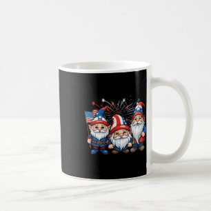 Caneca De Café 4 De Julho Patriótico Gnomos Americanos Bandeira U