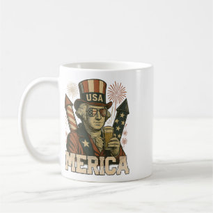 Caneca De Café 4 De Julho Patriótico Merica George Washington Jul