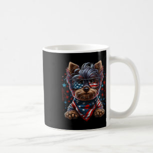 Caneca De Café 4 De Julho Patriótico Yorkie Dog Bandeira American