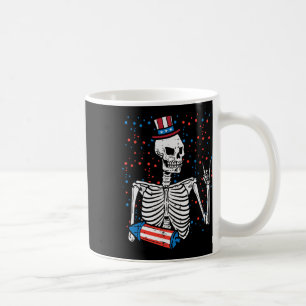 Caneca De Café 4 de julho Rocker Skeleton Patriotic Rock Men K