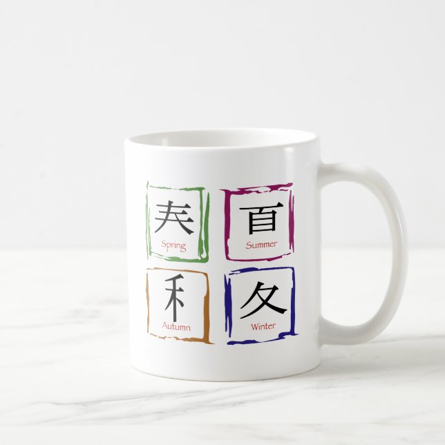 Caneca De Café 4 Estações no quadrado japonês (Direita)