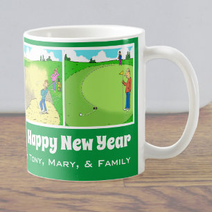 Caneca De Café 4 Golf Parecia um desenho personalizado.