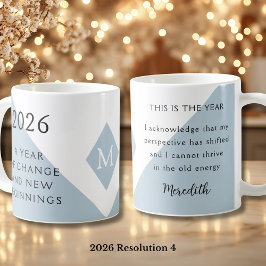 Caneca De Café 4. Resolução de Ano Novo para 2026 Ano de Mudança