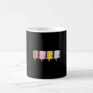 Caneca De Café 4 sorvete - amarelo, rosa, cinza, castanho