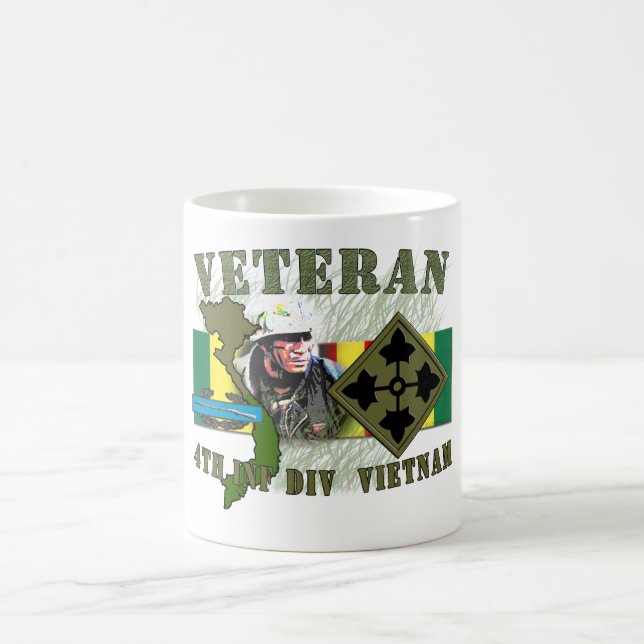 Caneca De Café 4o Inf Div-Vietnam (w/CIB) (Centro)