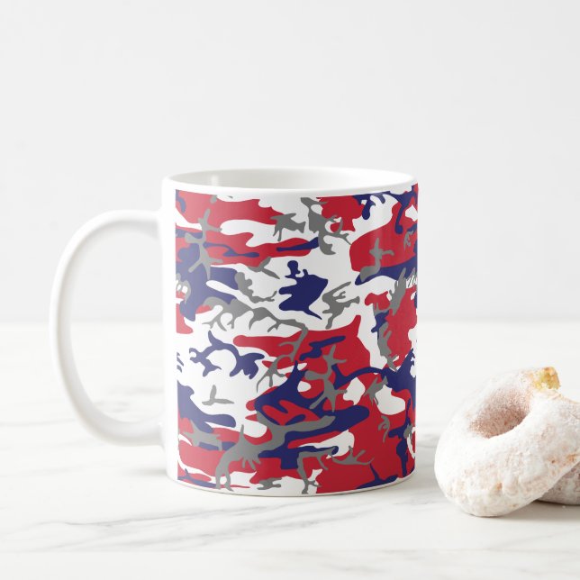 Caneca De Café 4th of July, Independence day, Camouflage Gray (Com Donut)