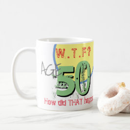 Caneca De Café 50º aniversário - 50 anos. WTF? Como isso acontece