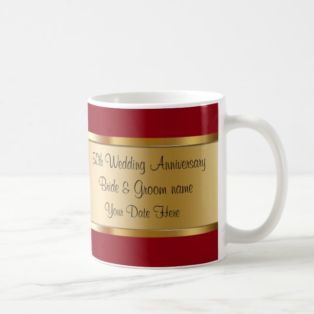 Caneca De Café 50º Aniversário de Casamento (Direita)