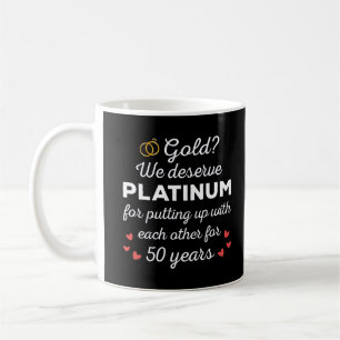 Caneca De Café 50º aniversário de casamento I - Dourado Casal eng