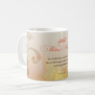 Caneca De Café 50º aniversário de casamento, Lord Bless e Keep