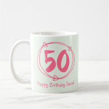 50º Aniversário Personalizado Café Moderno Mug Pre