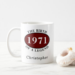 Caneca De Café 50º Aniversário Personalizado De 1971 Nascimento D