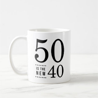 Caneca De Café 50º aniversário preto 50 é o novo 40