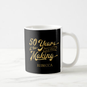 Caneca De Café 50º aniversário preto Dourado 50 anos no FAZER