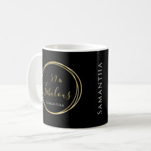 Caneca De Café 50º aniversário Preto Dourado Personalizado