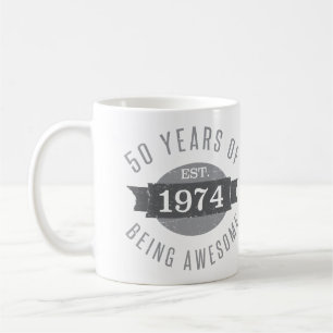 Caneca De Café 50º Awestor de aniversário de 1974