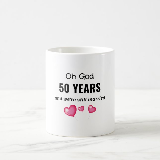 Caneca De Café 50. º aniversário do casamento de presente Engraça (Centro)