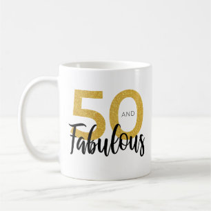 Caneca De Café 50 + 50º Presente de Festa de aniversário Fabulo