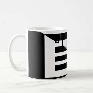 Caneca De Café 50/50 de parede, bares do art deco preto e branco