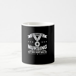 Caneca De Café 50 Anos de Enfermagem Fazendo Por Merecer uma Meda