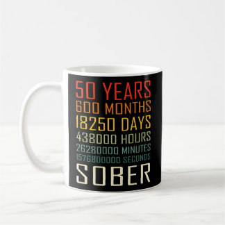Caneca De Café 50 anos Sobriety Anniversário 50 anos Sober