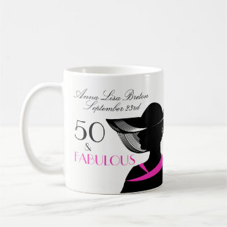 Caneca De Café 50 e aniversário elegante do art deco fabuloso