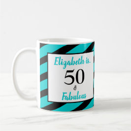 Caneca De Café 50 e Fabulosa Turquesa Black Stripe