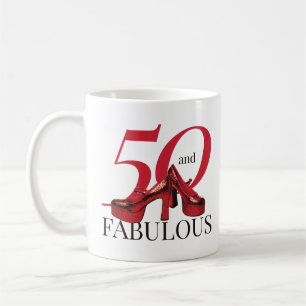 Caneca De Café 50 e Fabuloso Aniversário de 50 Anos Novidade