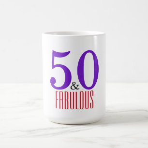 Caneca De Café 50 e fabuloso Aniversário elegante