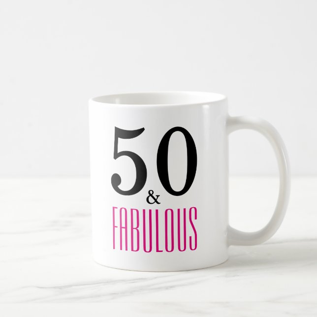 Caneca De Café 50 e Fabuloso Aniversário Mug (Direita)