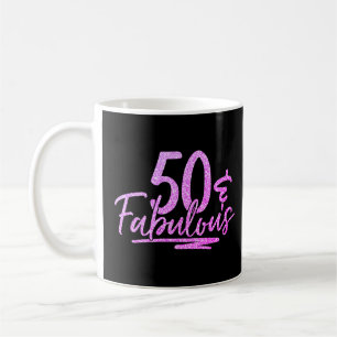 Caneca De Café 50 e fabuloso brilho roxo 50. Aniversário