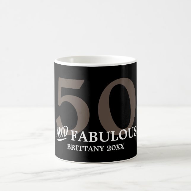 Caneca De Café 50 e Fabuloso com o Nome Aniversário Mug (Centro)