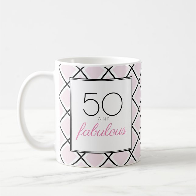 Caneca De Café 50 e fabuloso rosa aniversário (Esquerda)