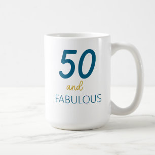 Caneca De Café 50 e Fabuloso Teal e Dourada Mug