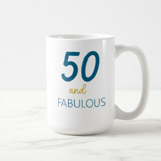 Caneca De Café 50 e Fabuloso Teal e Dourada Mug