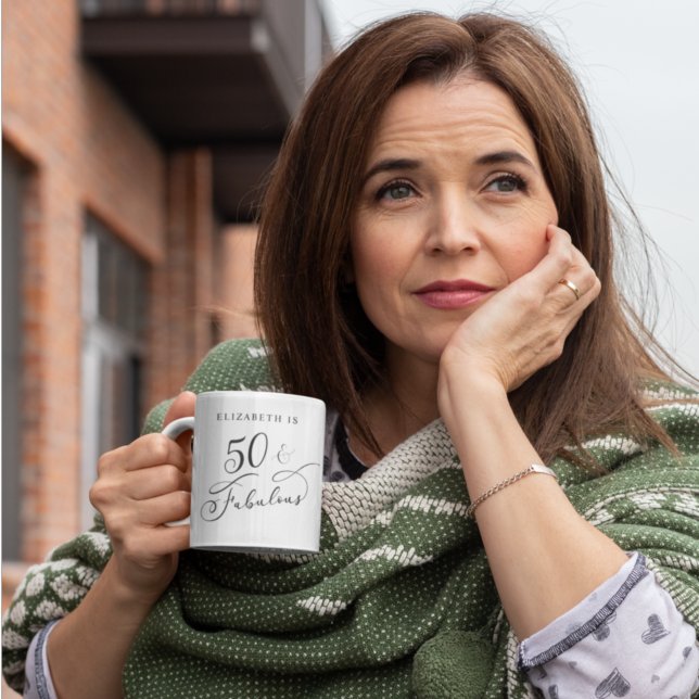 Caneca De Café 50 Fabulosos Personalizados 50. Aniversário (Criador carregado)