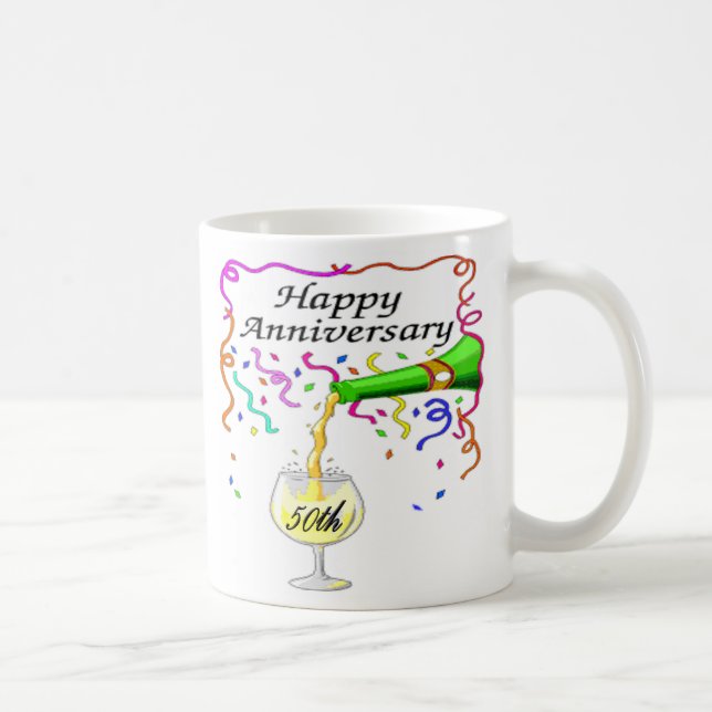 Caneca De Café 50th aniversário de casamento (Direita)