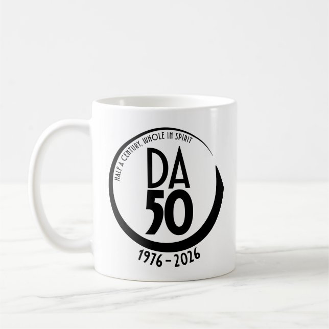 Caneca De Café 50th Anniversary 1976-2026 Mug in Black (Esquerda)