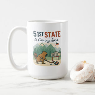 Caneca De Café 51rua State Beaver Hockey no Canadá Design de Band