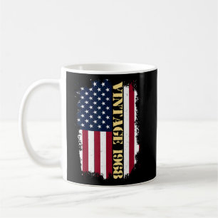 Caneca De Café 55 anos Vintage US Flag 1968 American Flag 55t