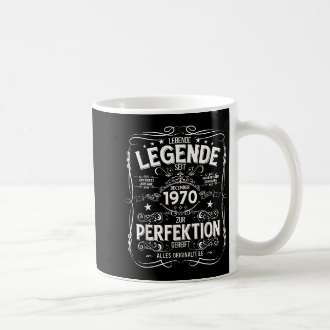 Caneca De Café 55th Birthday Gift Men Women Legend December 1970  (Direita)