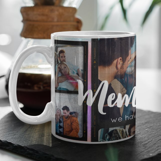 Caneca De Café 5 Casal de Colagem de Fotografias Romântico Modern (Criador carregado)