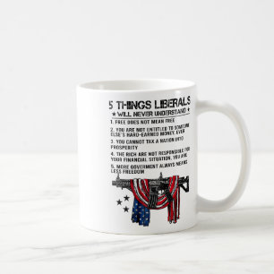 Caneca De Café 5 coisas que os liberais nunca entenderão (atrás)
