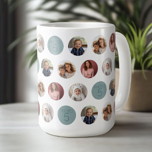 Caneca De Café 5 Colagem de Borda do Círculo de Fotografias - Bra