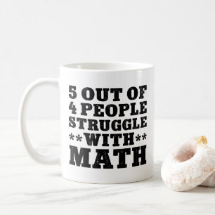 Caneca De Café 5 Em 4 Pessoas De Luta Com Matemática