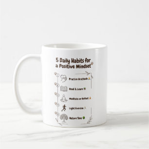 Caneca De Café 5 Hábitos para uma Mentalidade Mais Brilhante