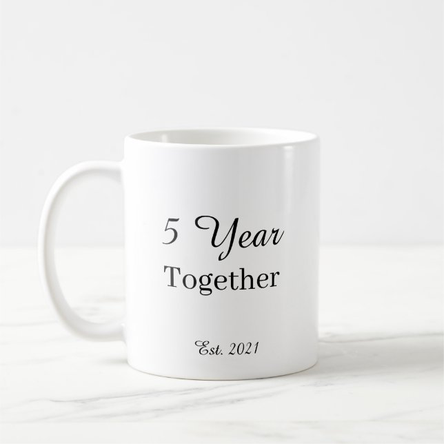 Caneca De Café 5 Year Anniversary Mug – First Wedding Anniversary (Esquerda)