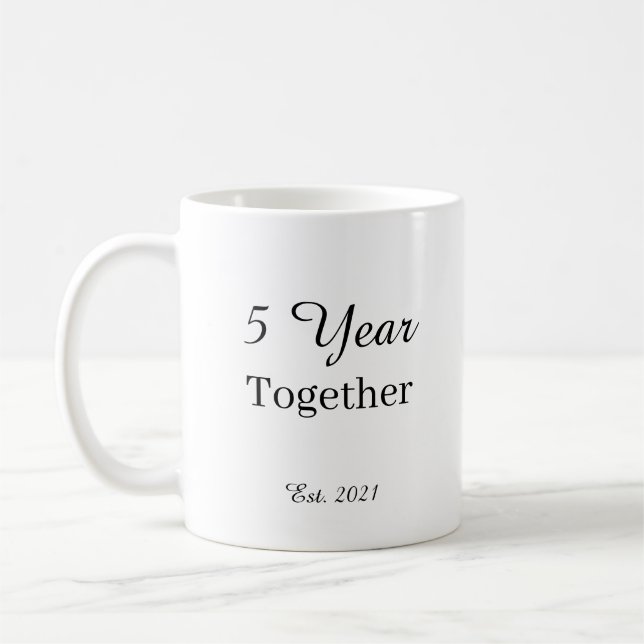 Caneca De Café 5 Year Anniversary Mug – First Wedding Anniversary (Esquerda)
